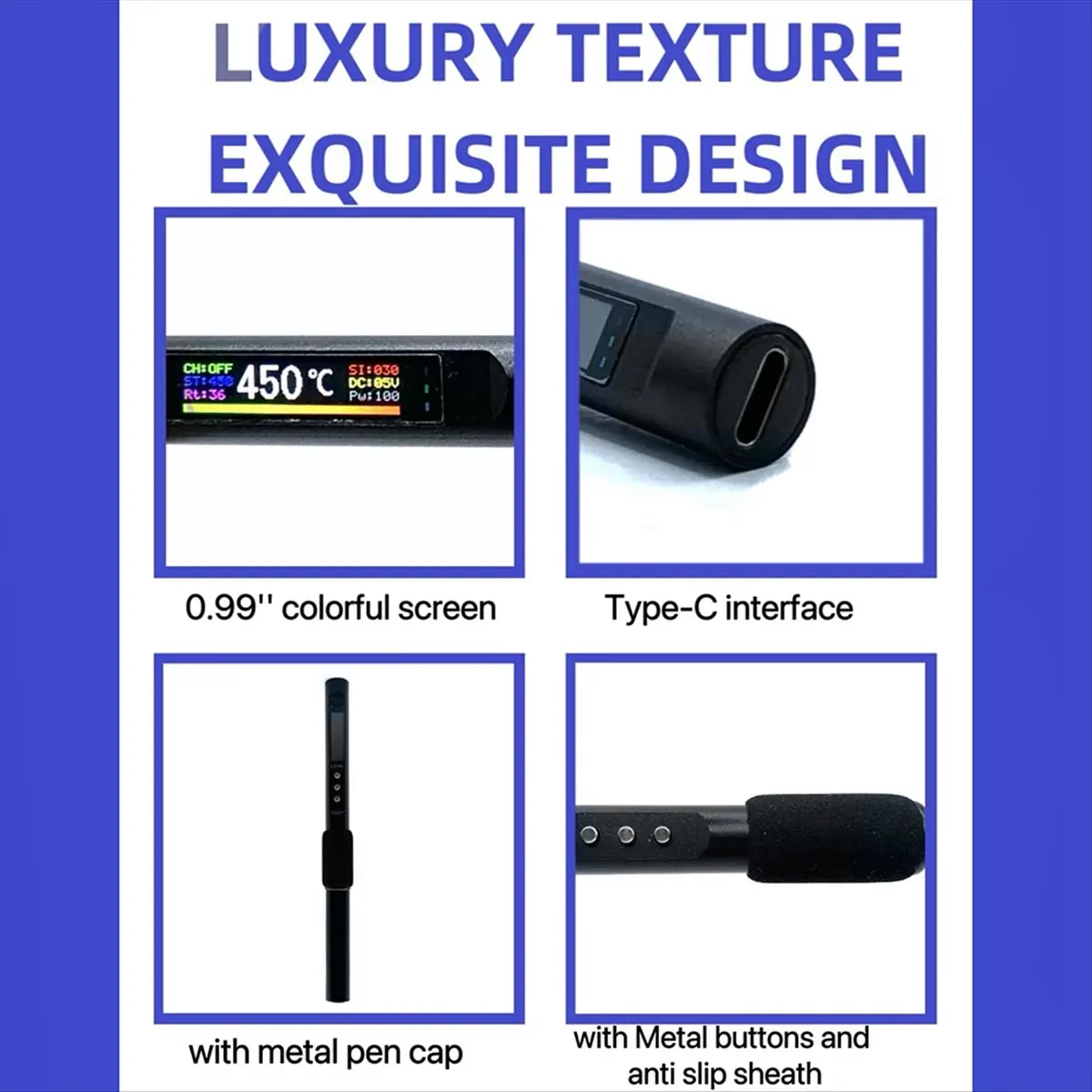 |NEWAA73|L210C PD 100W Portable Electric Soldering Iron 50-500°C Adjustable Temperature Color Screen DIY Repairing Tool