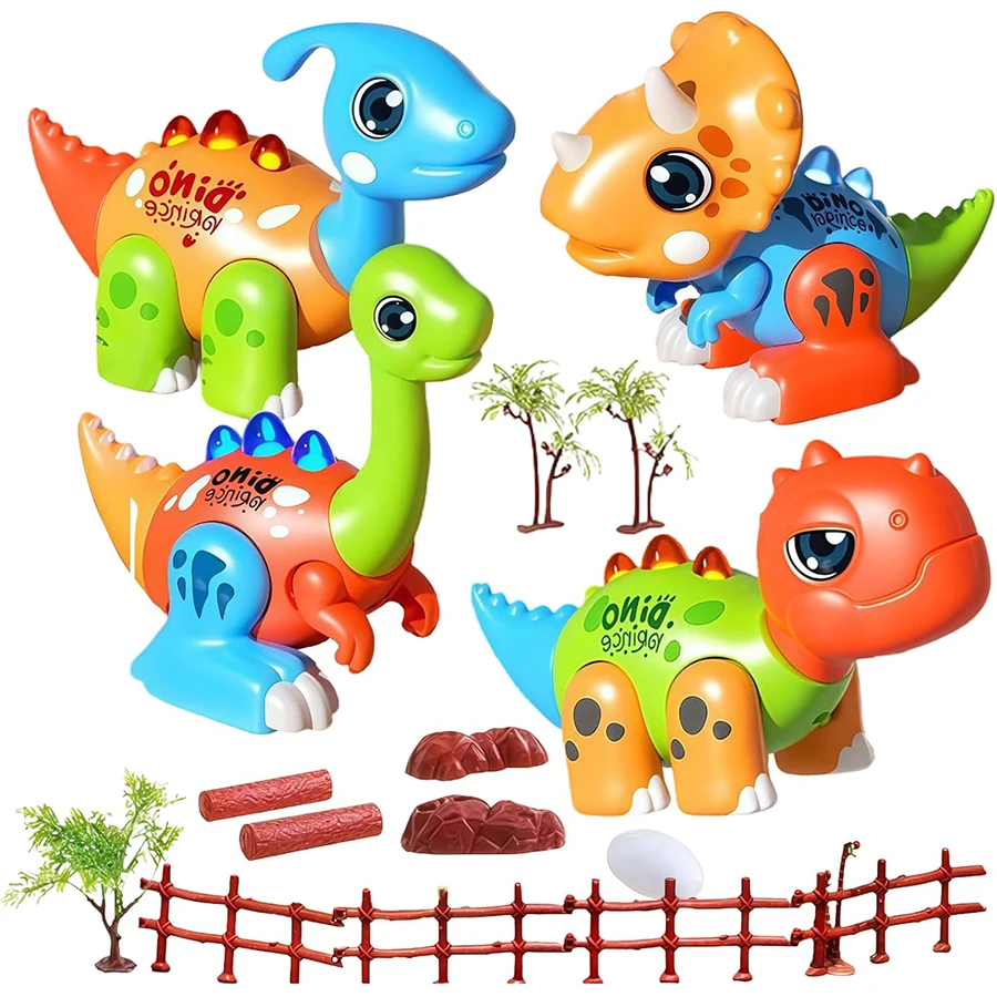 Magnetische dinosaurusspeelgoedset voor kinderen DIY magnetische mix of match Dino-speelgoed met lichtgeluiden STEM educatief speelgoed magnetische blokken