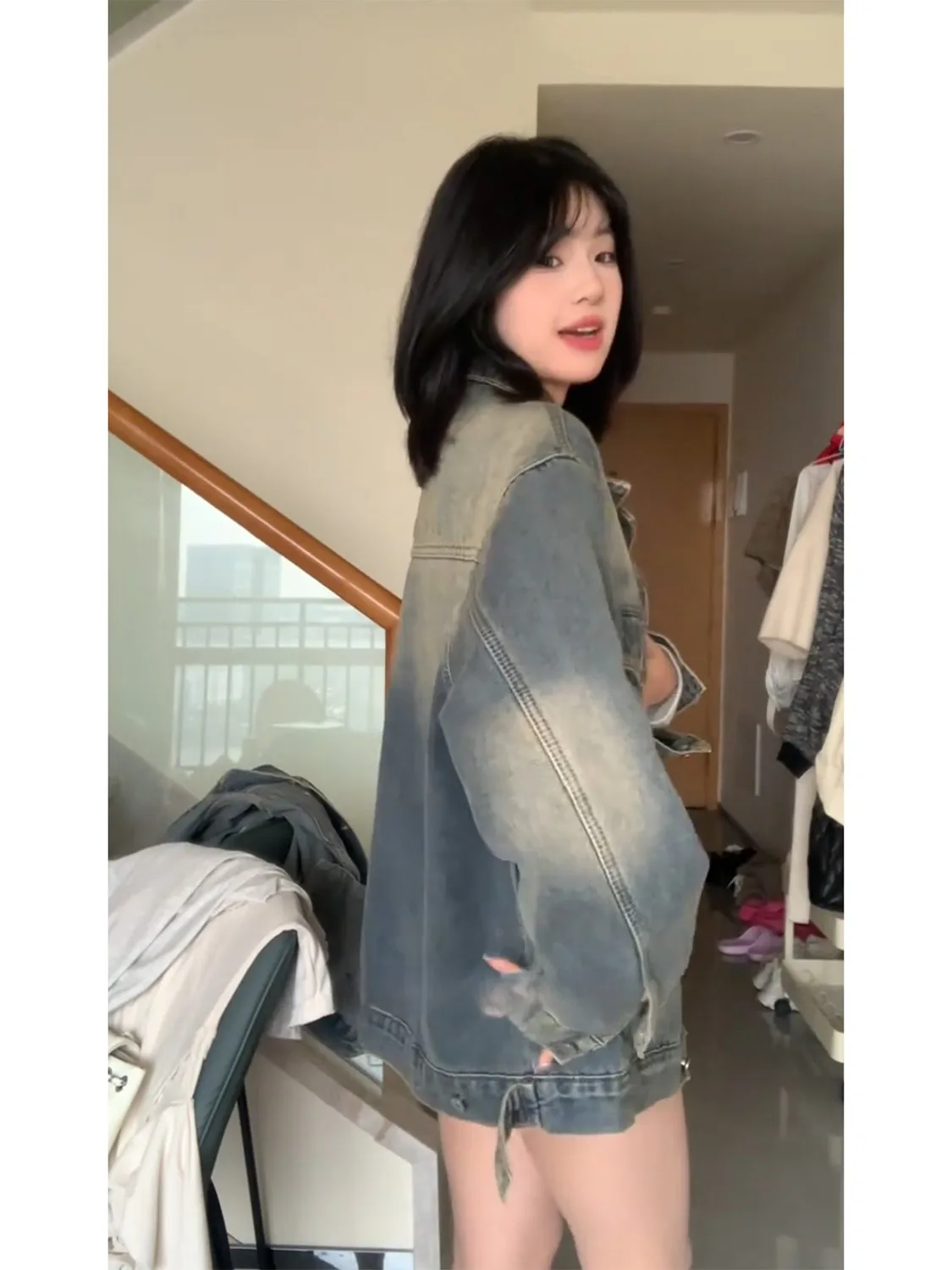 Cappotto di jeans Butzioni Pelliccia Peluche Donna Inverno Softshell Vestibilità regolare Sottoculturini eleganti Per il tempo libero Festa con bottoni Colletto con patta OL