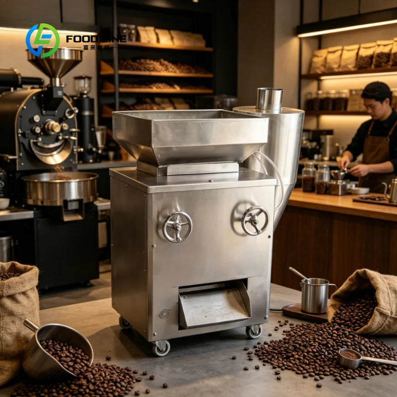 Customized Commercial 220V Stainless Steel Automatic Peeling Cracking Machine, for Cocoa Beans, Coffee Beans and Nuts