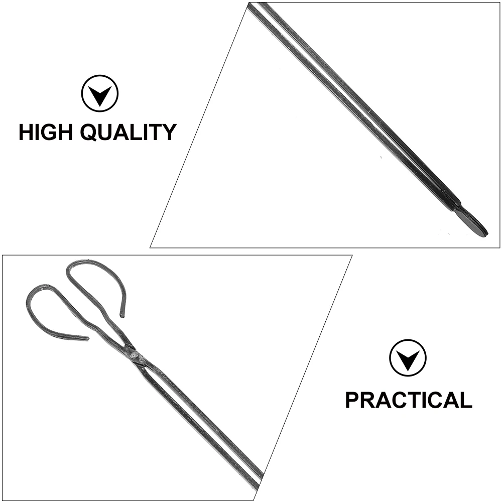 

2 шт., щипцы для огня с длинной ручкой, железные инструменты для камина, термостойкие уличные барбекю, костра, дровяная печь, зажим для мусора, удлиненный металл