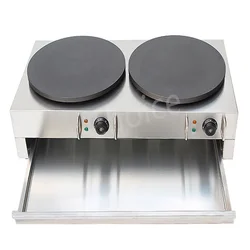 Commercial Crepe Pancake Making Machine Double Head Electric Pancake Baking Pan Crepe Cake Machine  Furnace Pizza