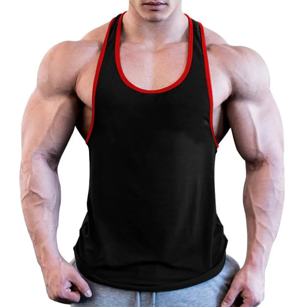 Men Gym Singlet Stringer Muscle Tank Tops Fitness Sport Shirt Y BACK Racer Workout  Vest