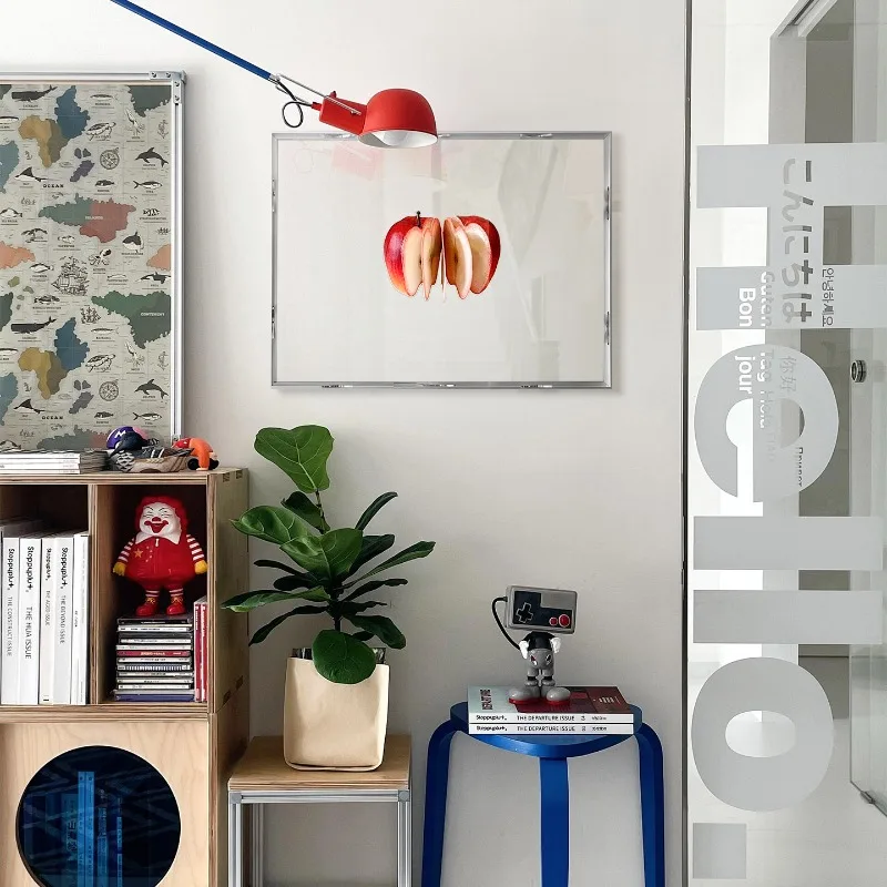 Medieval Bauhaus style apple decorative painting, minimalist creative art acrylic restaurant high-end hanging painting