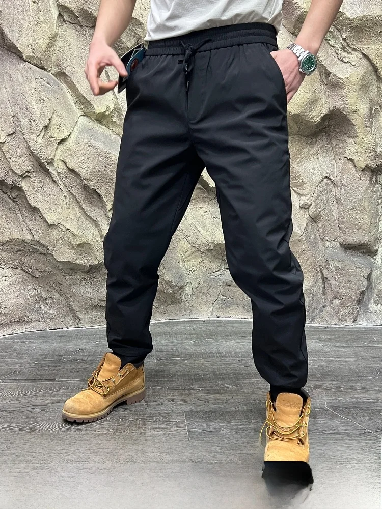 

Goose down Thiened Winter Thermal Casual Pants Men's Outerwear Long Trousers Youth Faion Warm Windproof Workwear Sle