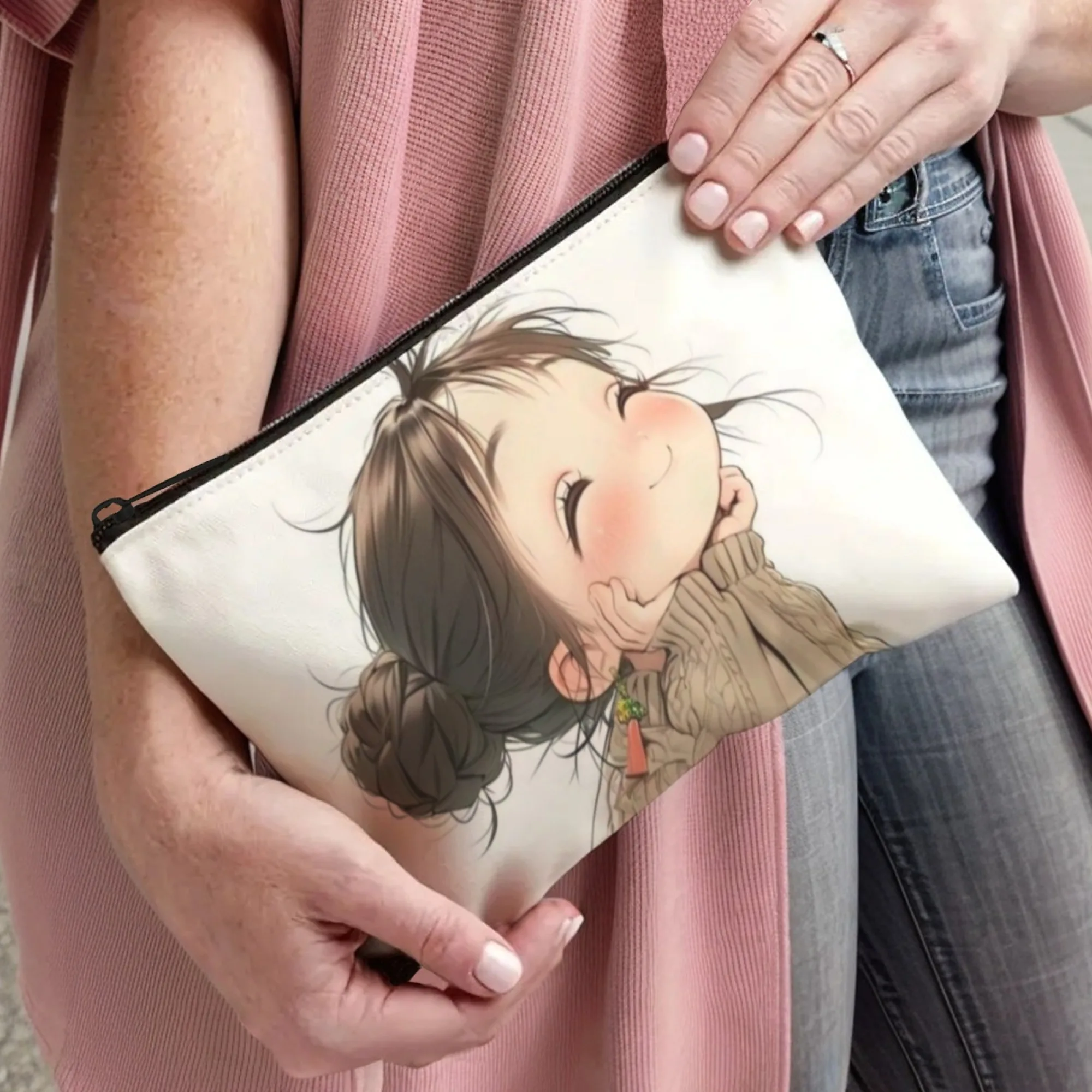 New Hot Sale Lovely girl Print Makeup Bag Cosmetic Storage Wash Bag Lipstick Skincare Product Storage Pouch Birthday Gift - Image 4