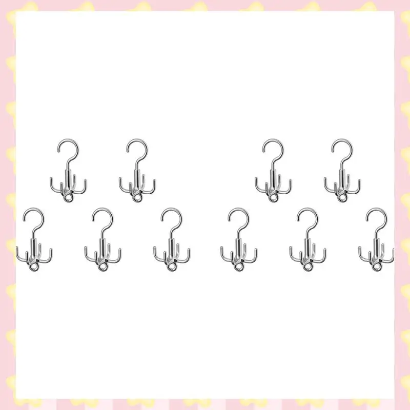 

AB51 10PCS 360° Rotating Hanger Hooks Space Saving Wardrobe Organizer Clothes Rack Bag Shoes Scarf Hanger Hanging Holder
