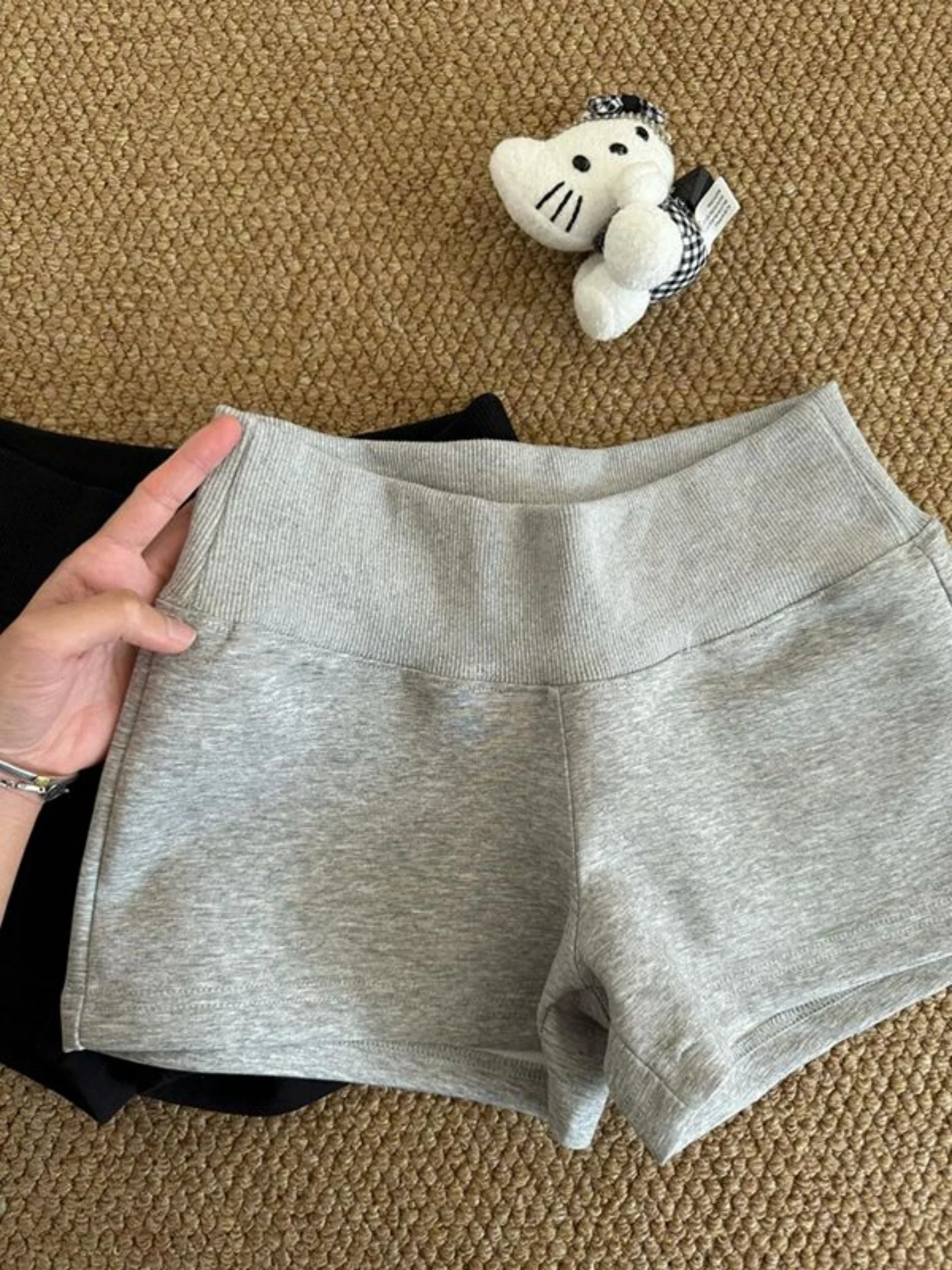 Grey Casual Sports Shorts Women Summer 2026 New Outwear Hot Pants High Waist A-Line Slimming Hot Pants Straight Leg Pants