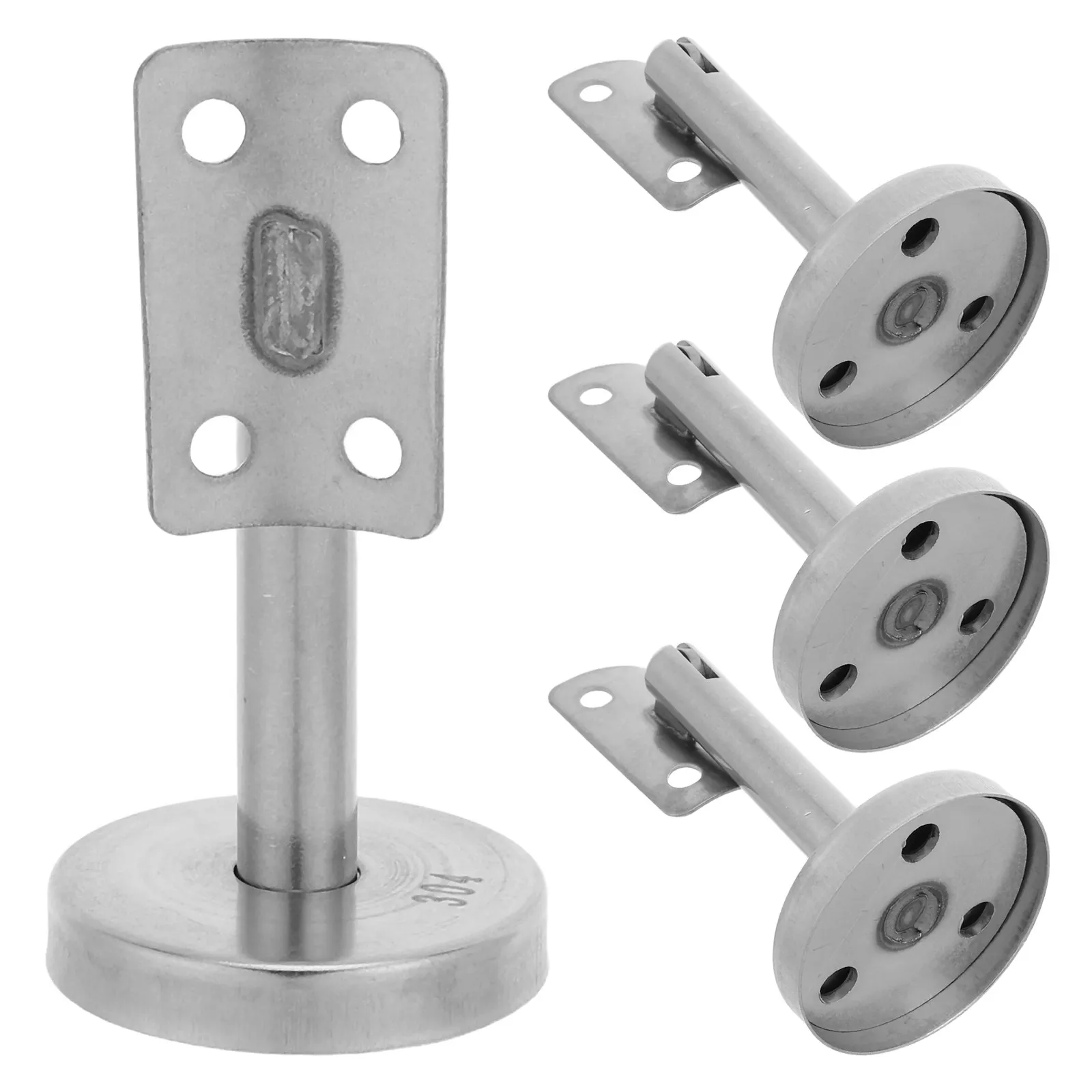 

4Pcs Wall Mounted Stair Rail Support Stainless Steel 9.3x5x5cm Strong Handrail Brackets for Stairs Balcony Hallway Fixed Wall