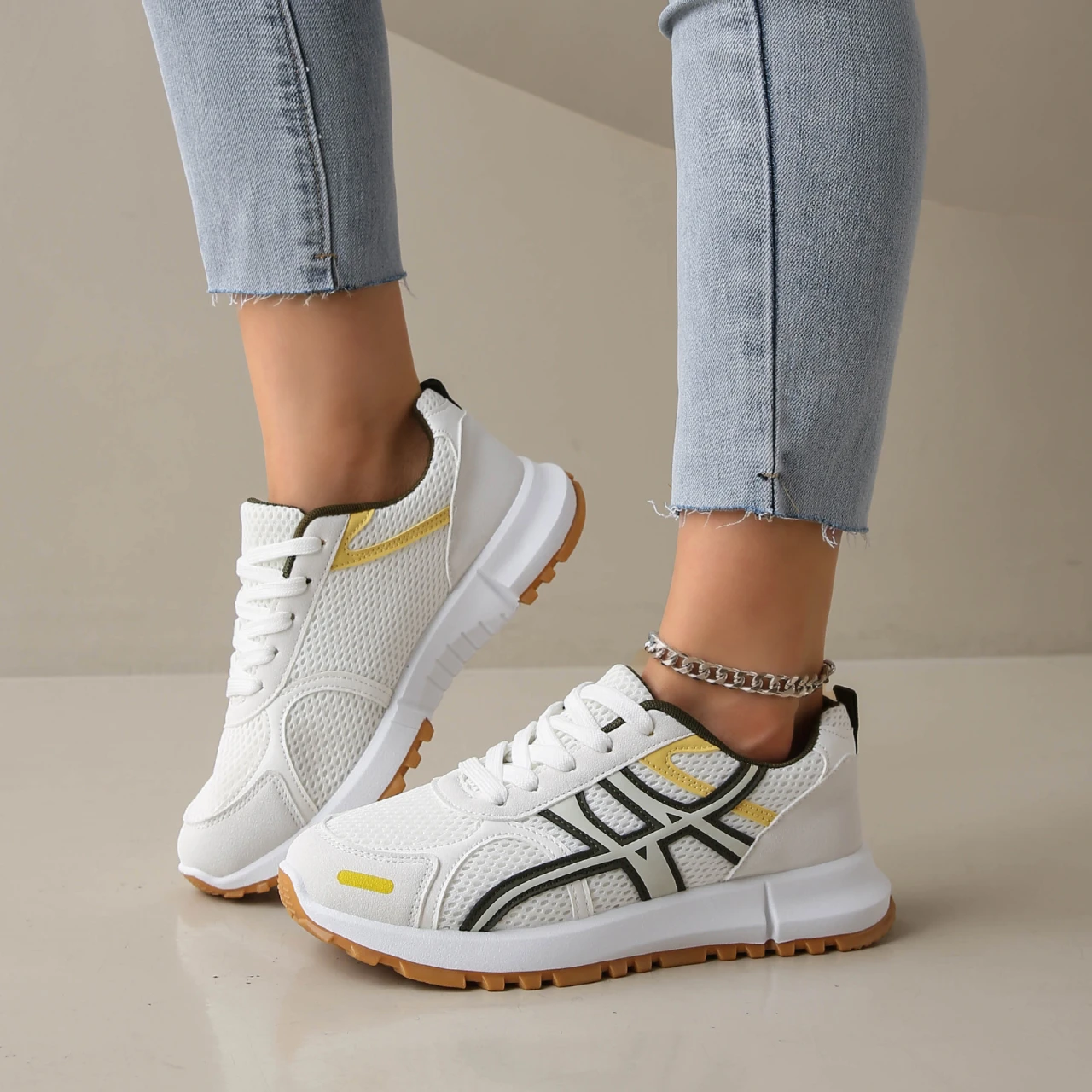 للجنسين منصة أحذية رياضية المرأة تنفس شبكة محبوكة أحذية رياضية الارتفاع زيادة سميكة سوليد حذاء كاجوال زوجين المدربين #2