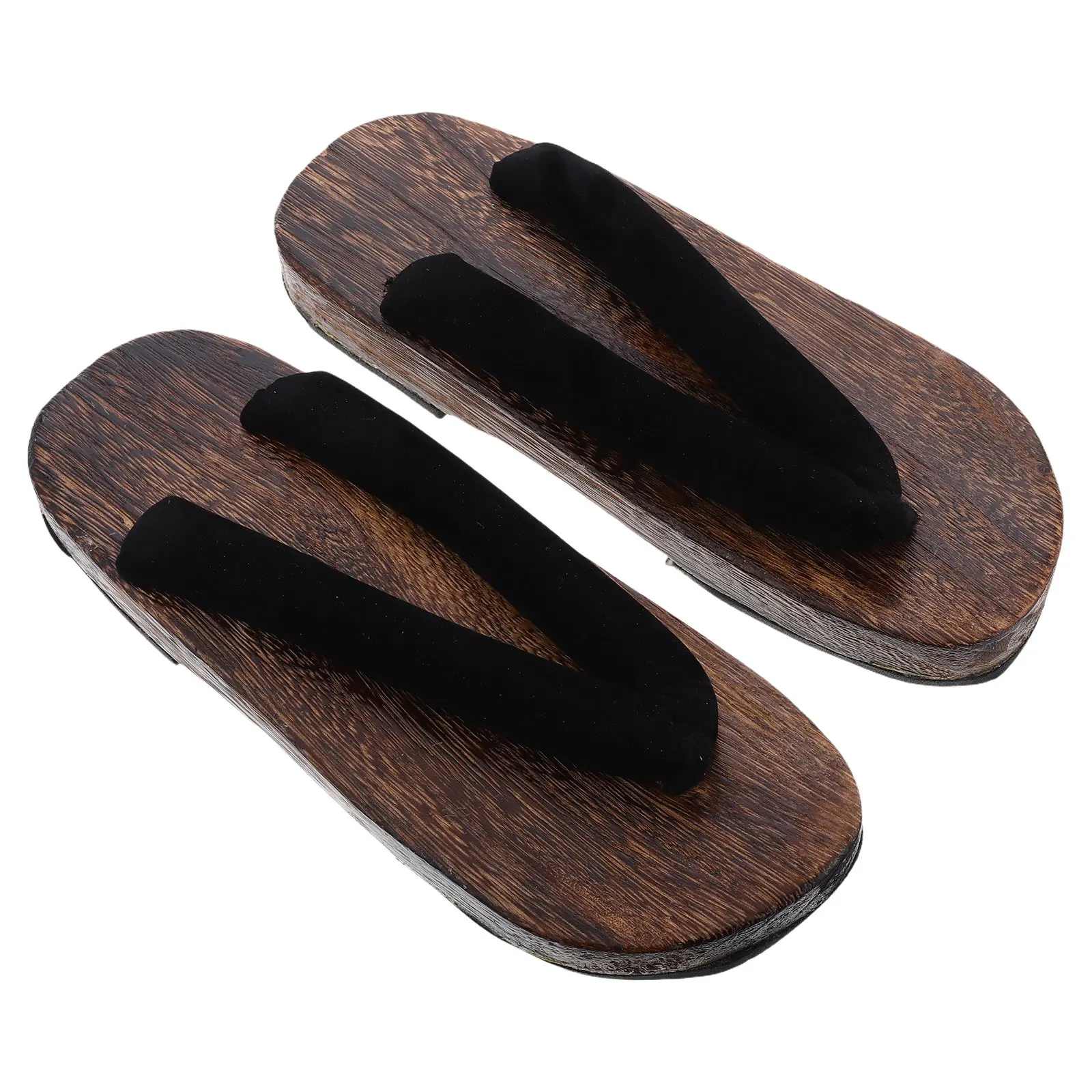 

Men's Traditional Japanese Wooden Clog Sandals Size 41 Round Toe Lightweight Kimono Footwear Indoor Cosplay Costume