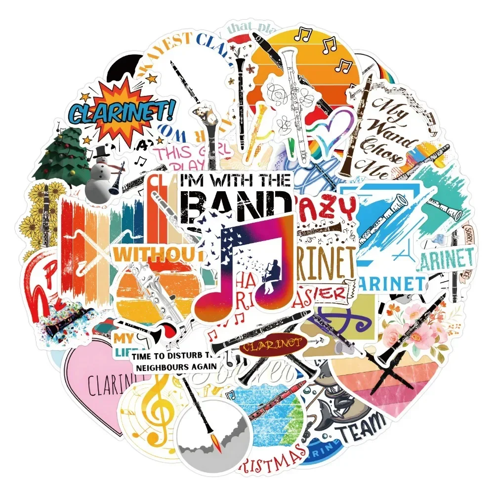 50 قطعة أدوات الكلارينيت ملصقات الكتابة على الجدران مواد حفظ الكتب الزخرفية أكواب أجهزة الكمبيوتر المحمولة ملصقات ألعاب الأطفال بالجملة #1