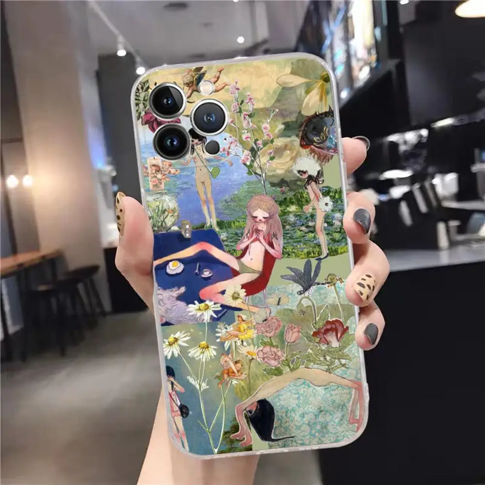 Aya Takano Paint Phone Case For iPhone 15 14 11 12 13 Mini Pro XS Max Cover 6 7 8 Plus X XR SE 2020 Funda Shell