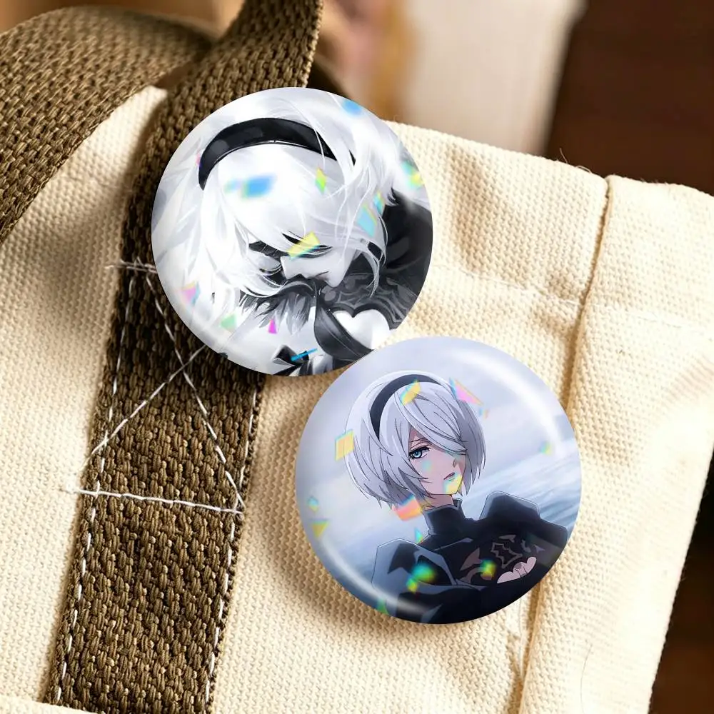 Game NieR A-Automata 2B  25mm 32mm 44mm 58mm 75mm Brooches Badges Pins for Accessories Gift
