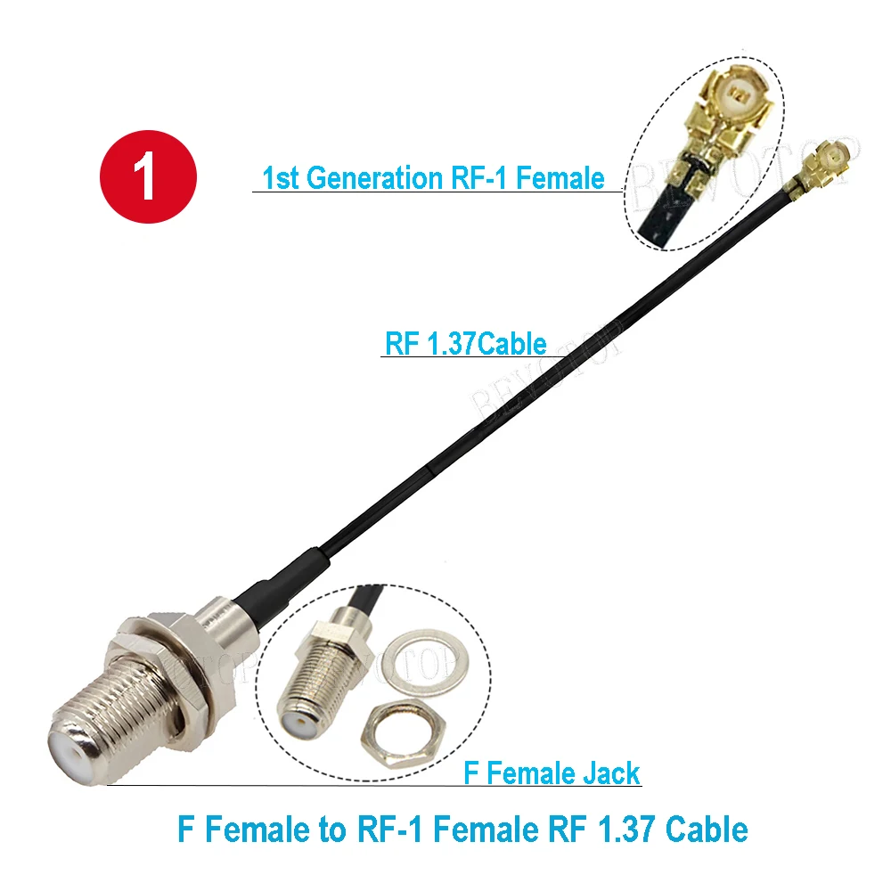 10PCS F Male/Female to u.FL/IPX-1 Female Connector RF1.37 Coaxial Cable for Wifi 3G Antenna Extension Cord Wire Pigtail Jumper