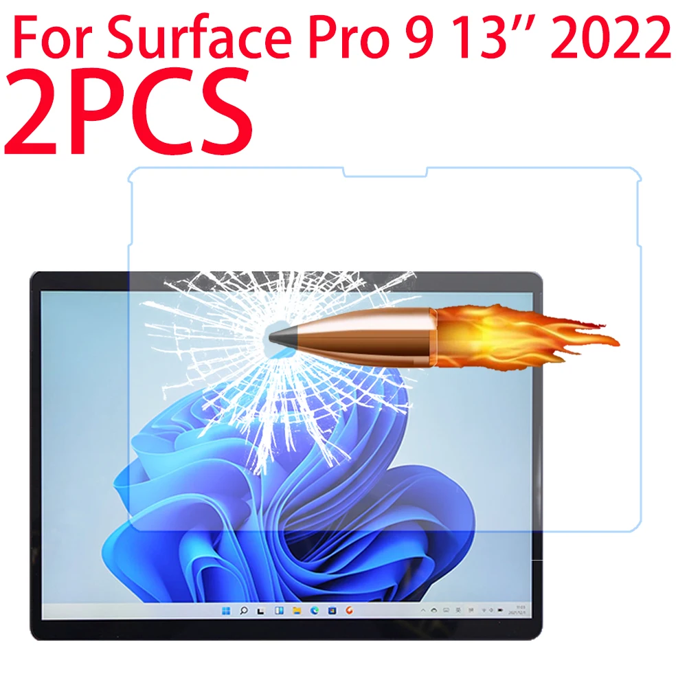 2PCS 9H Tempered Glass Screen Protector For Microsoft Surface Pro 9 13 inch 2022 Tablet Protective Film Screen Guard