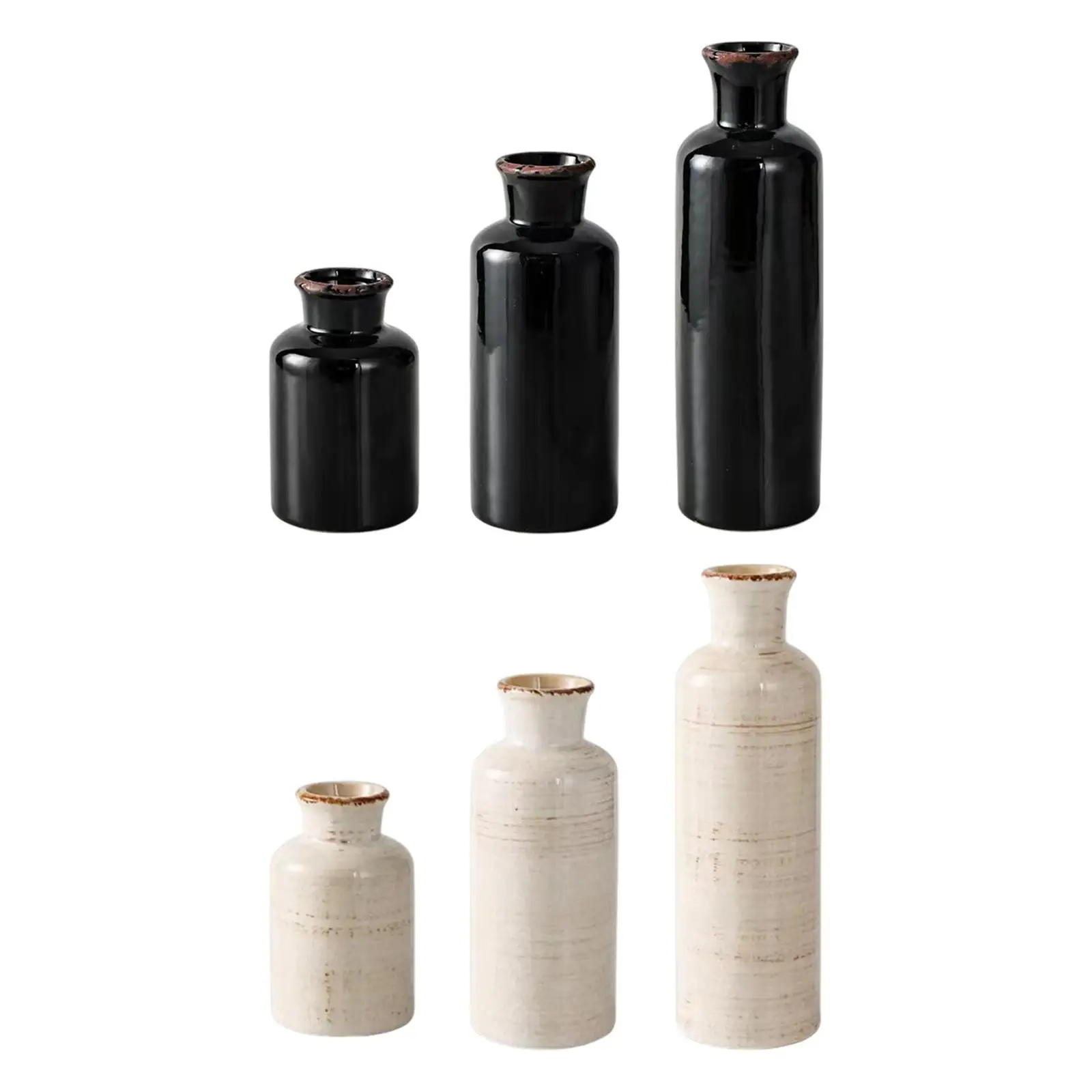 

3x Ceramic Vase Set Ceramic Vintage Vases Centerpiece Table Decorations for Bedroom