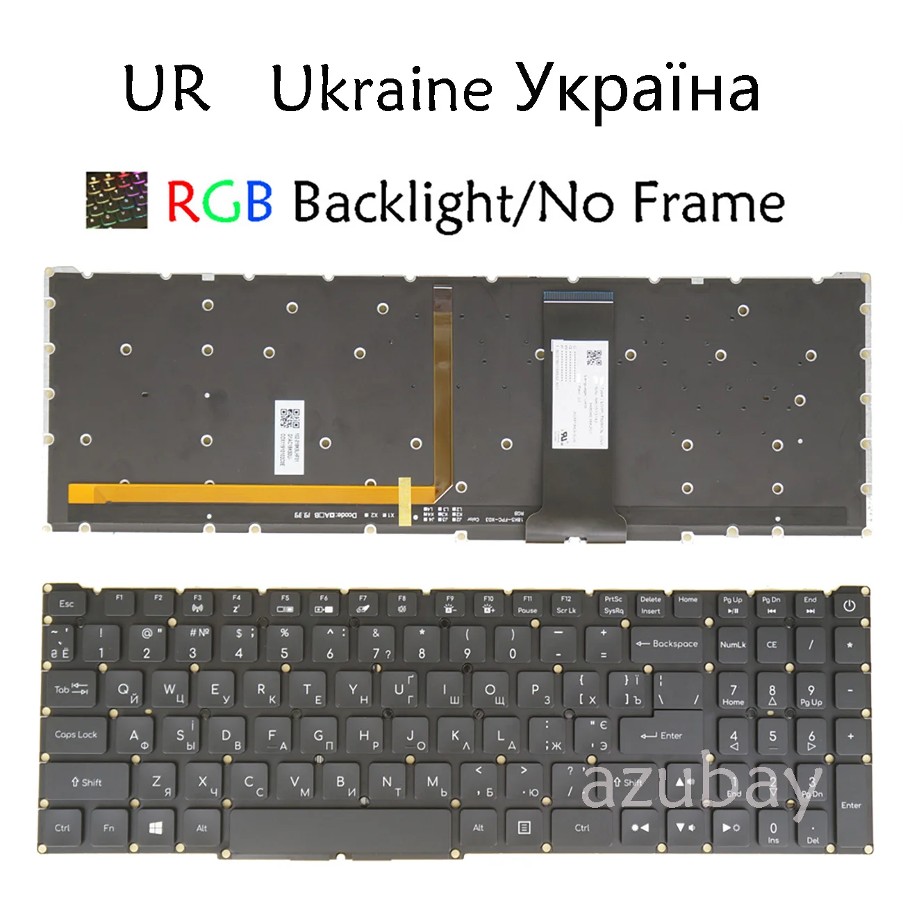

Клавиатура для ноутбука Acer LG5P_T92BA3L NKI1513142 Aspire AN715-52 UR Русская словенная SL SV Croatian RGB с подсветкой