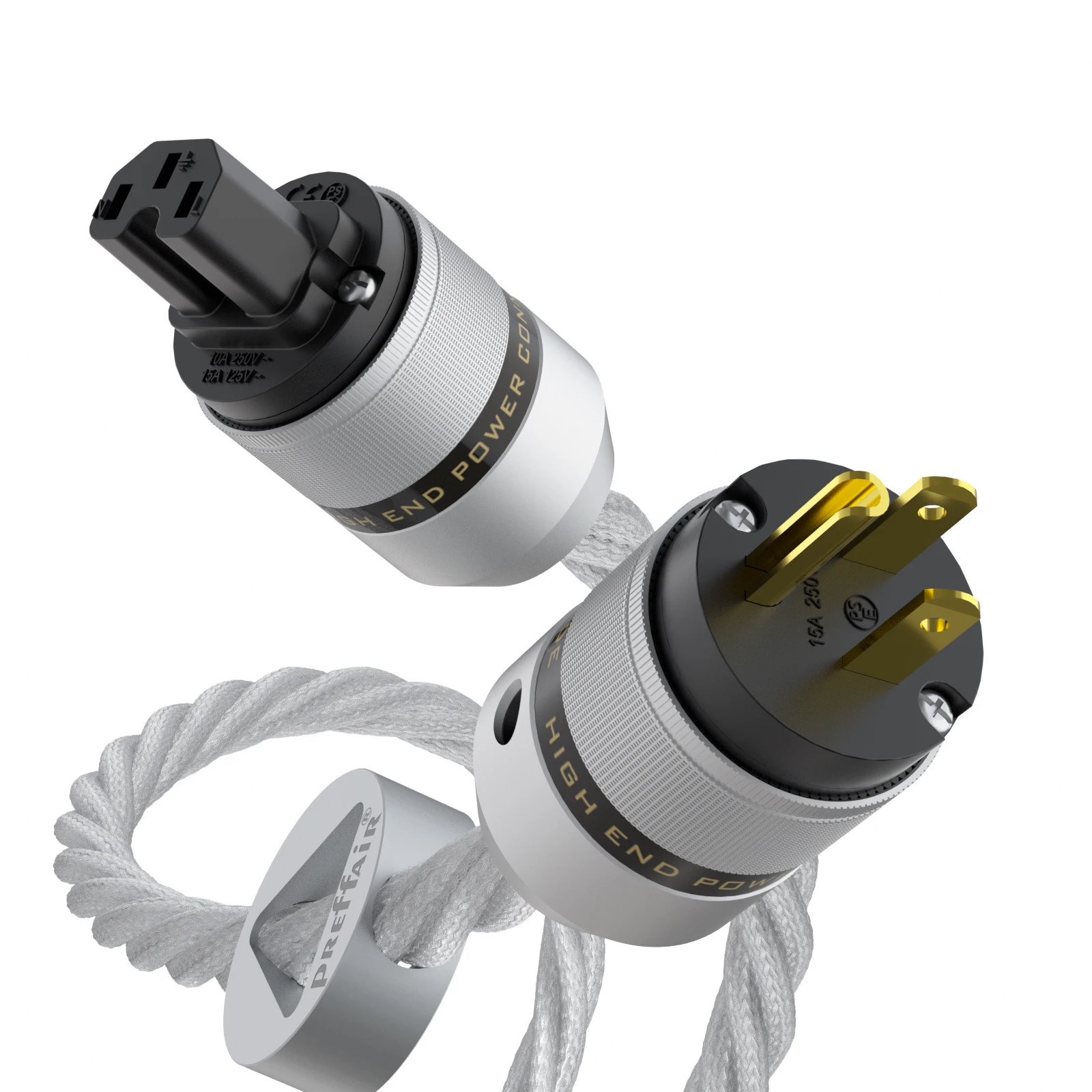 

Preffair HiFi Audio Power Cable OFC Copper AC Cord, 12AWG, 125V/15A, US Plug to C15/C13 Female, for Amplifier, DAC, CD/DVD, Mixe