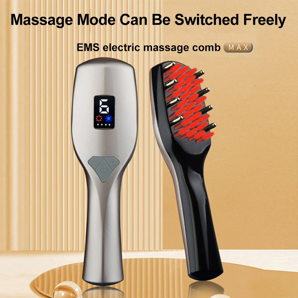 

Electric EMS Pulse Massage Comb Red Light Therapy Head Masssager Hair Vibration Comb Scalp Hair Growth Anti Loss Massage Brush