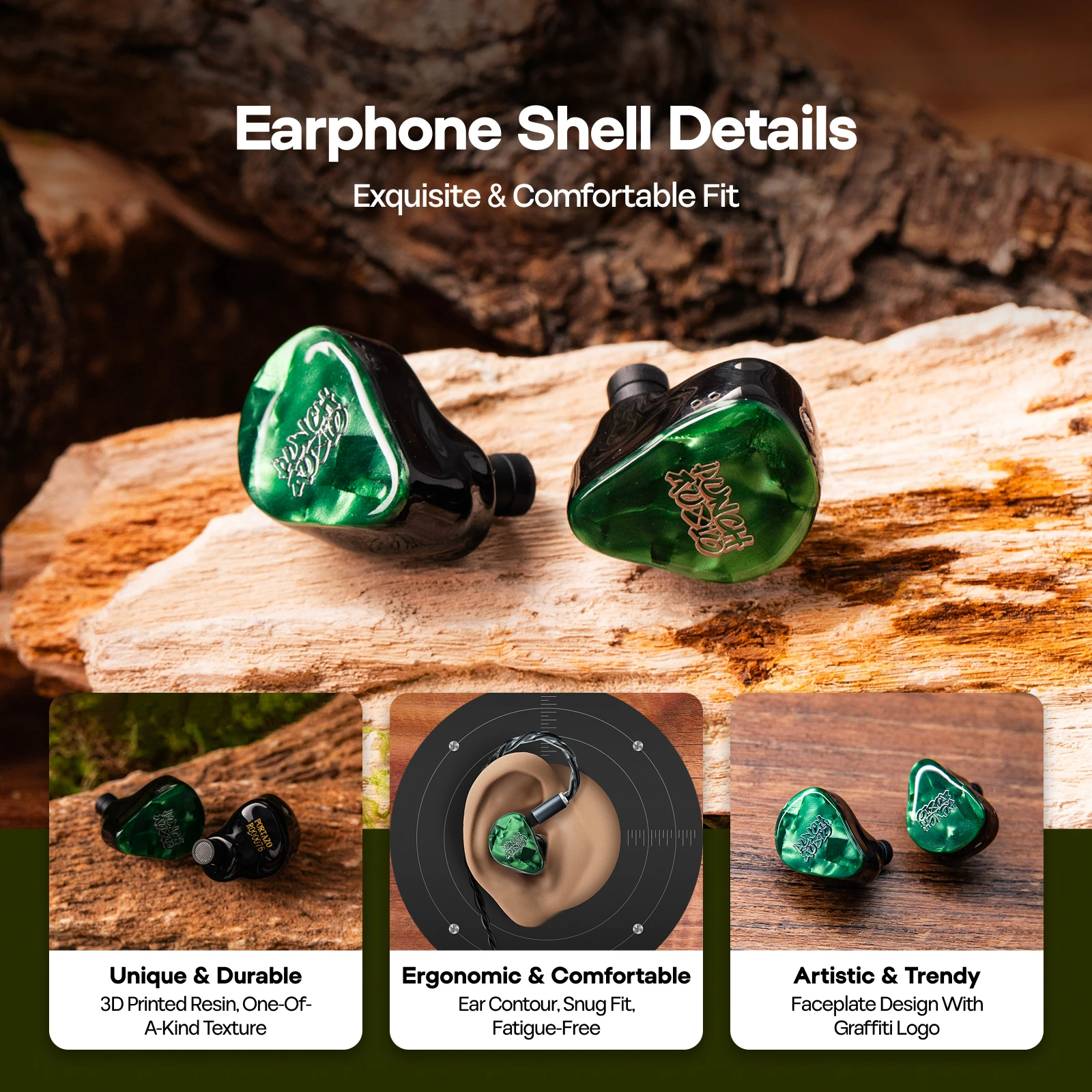 Linsoul Portazo 1DD + 2 Planar IEM Earphones Green