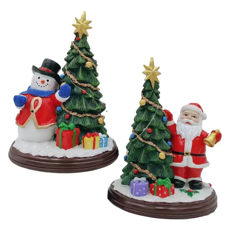 

Santa Claus Statue Ornaments Resin Sculpture Figurine Resin Art Table Outdoor Interior Home Garden Decoration Gift Christmas