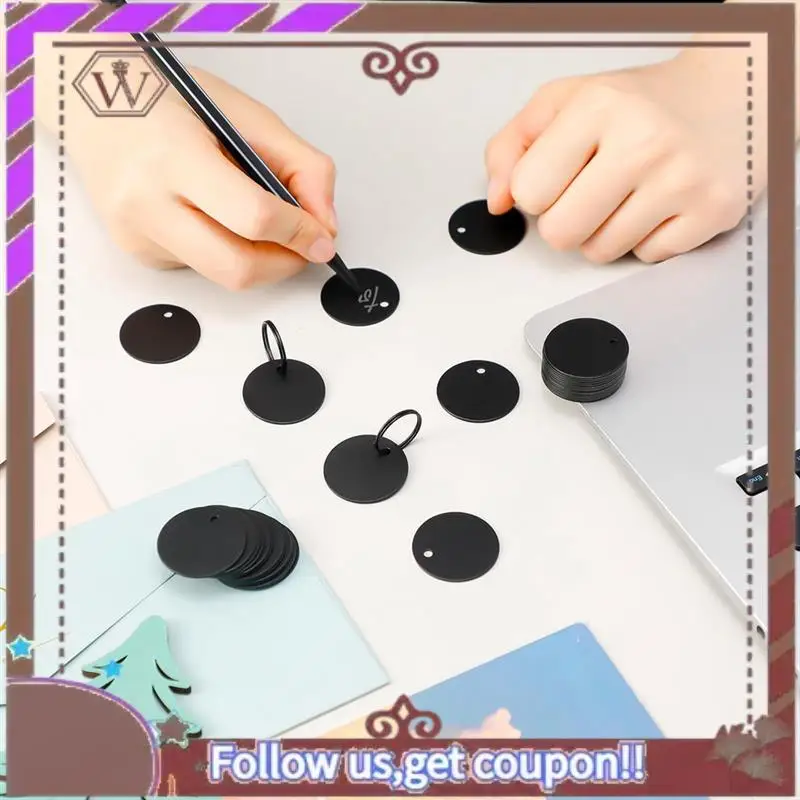 

(New)-Round Stamping Blanks Stainless Steel Blank Tags With Hole Blank Dog Tag For Engraving With Key Rings For Jewelry Making