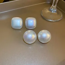 Big Half Round Simulated Pearl Earrings Temperament Simple Personality Statement Earrings For Women Korean Earrings Jewelry Gift