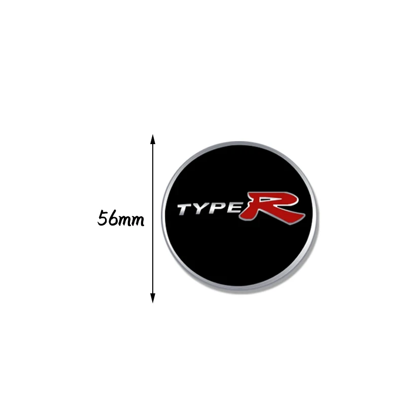 4Pcs 56mm TypeR Emblem Car Wheel Center Cover Stickers coprimozzo decalcomania per Civic Odyssey City Accord Fit Mugen CRV HRV