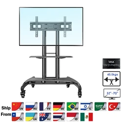 NB AVA1500-60-1P 모바일 TV 카트, 평면 패널 LED LCD 플라즈마 TV 스탠드, 카메라 트레이 및 AV 선반 포함, 32 인치-70 인치, 2021 신제품
