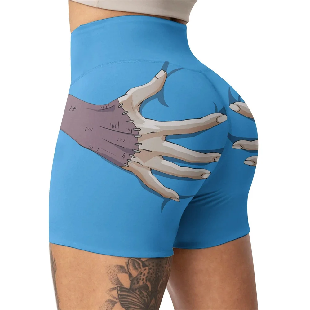 FCCEXIO-mallas cortas con estampado de hueso de dedo para mujer, Leggings sexys de cintura alta para correr, Fitness, pantalones de Yoga de entrenamiento de culo caliente