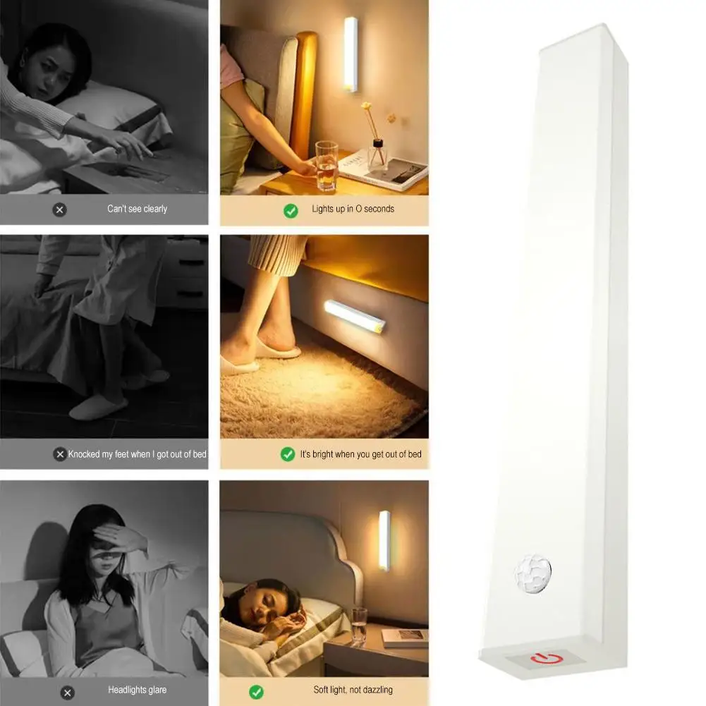 LED Night Light Motion Sensor Light Intelligent Human Body Sensing Decorative Light Wall Light Stair Wardrobe Room Aisle Light