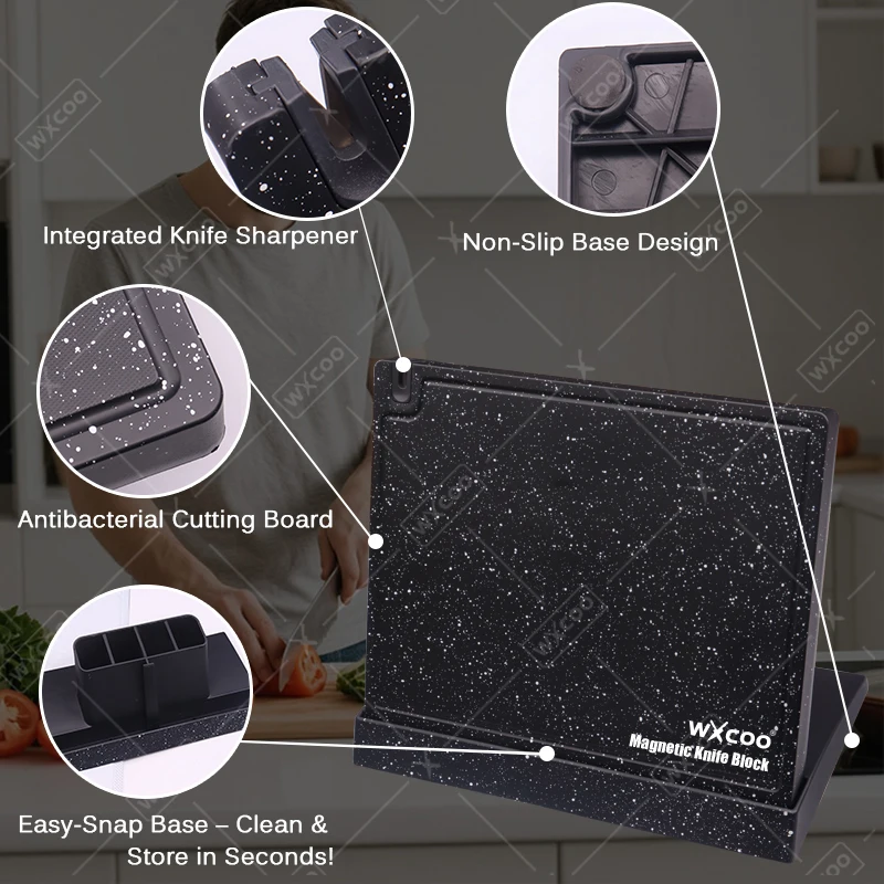 WXCOO 磁気ナイフホルダー両面強力な磁気包丁収納ユニバーサルナイフブロックカウンタートップ省スペース
