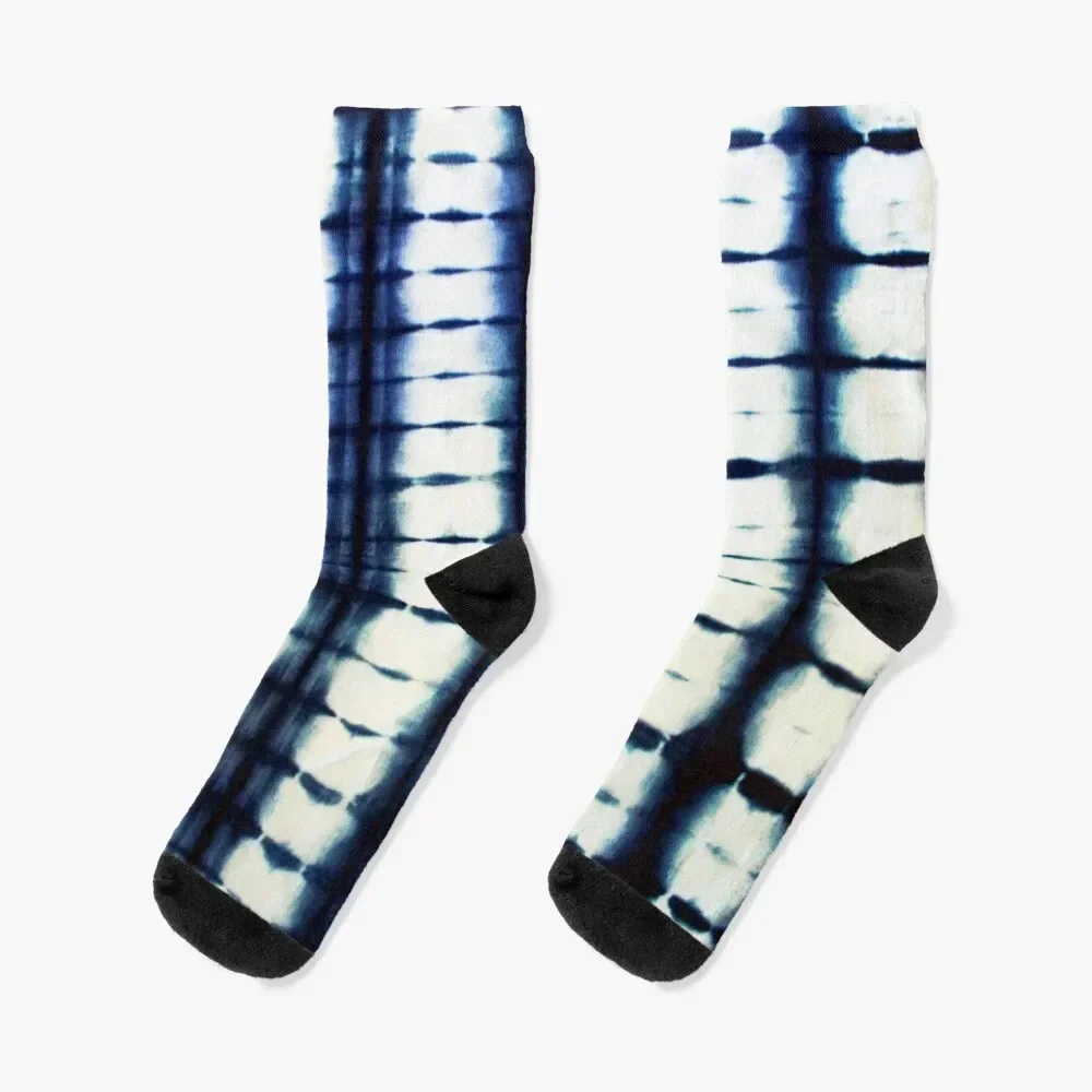 Shibori indigo Tie Dye Socks new year Heating sock Mens Socks Women's