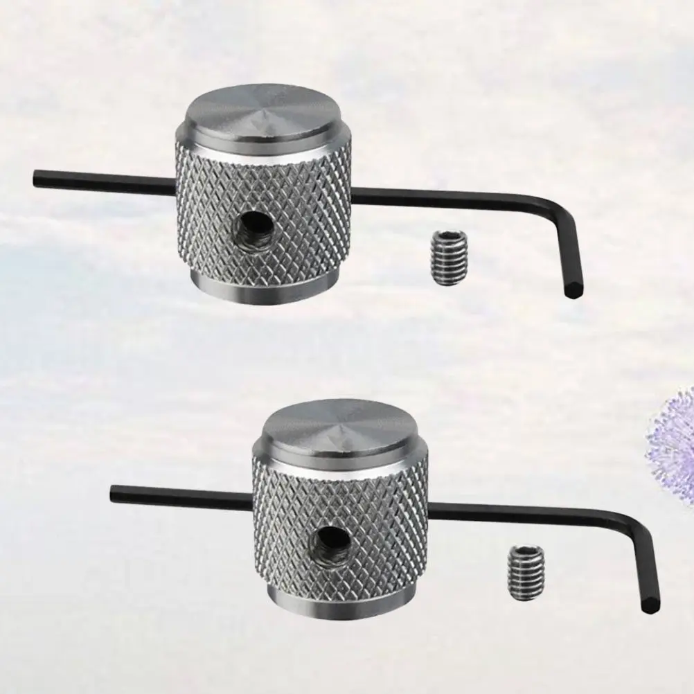 2Sets Brass Volume Knob Metal Electric Guitar Bass Tone Control Caps Durable Guitar Parts Silver Brass Knob Volume Tone