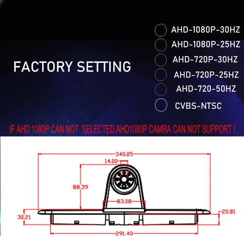 Imagen 2 del producto CVBS AHD 1080P AHD 1080P luz de freno de coche impermeable cámara de visión trasera para mercedes-benz Sprinter VW Crafter Van 2007-2018