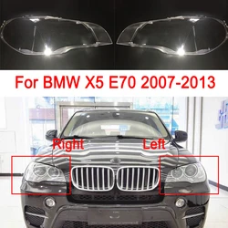 Vidro transparente Auto Tampa Do Farol Frontal, Máscaras de Shell Da Lâmpada, Lente Abajur, BMW X5, E70, 2007-2013