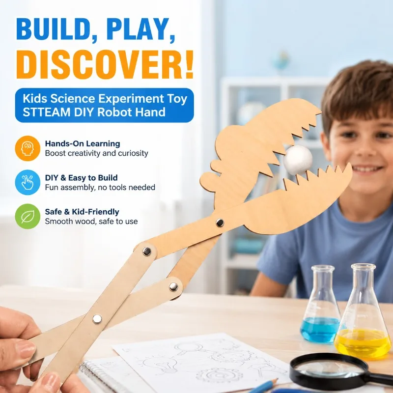 STEM Science Experiment DIY Robotic Hand Kit Creative Handcraft Assembly Toy Technology Project Material Set for Primary