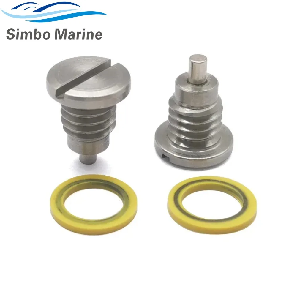 2 Pcs Magnetic Drain Screw and Gasket Set For Mercruiser Stern Drive Alpha Gen 1 2 R MR TR TRS 22-8M0058389 22-67892A06