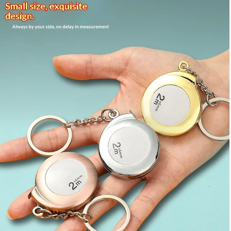 Portable Mini Tape Measure 2m Soft Steel Ruler, High Precision Flexible Retractable Measuring Tool, Compact Pocket Size for Tail