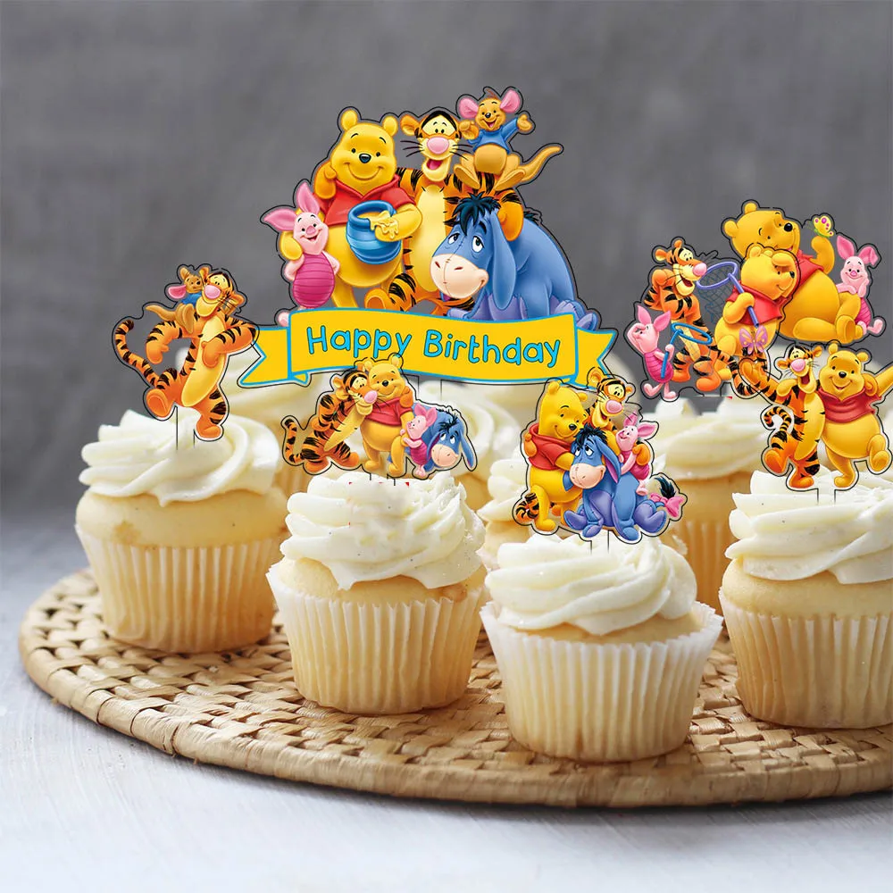 Pooh Bear Acrylic Cake Topper Winnie Birthday Party Supplies Baby Shower Mr Sanders DIY Baking Decoration Wedding Home Decor