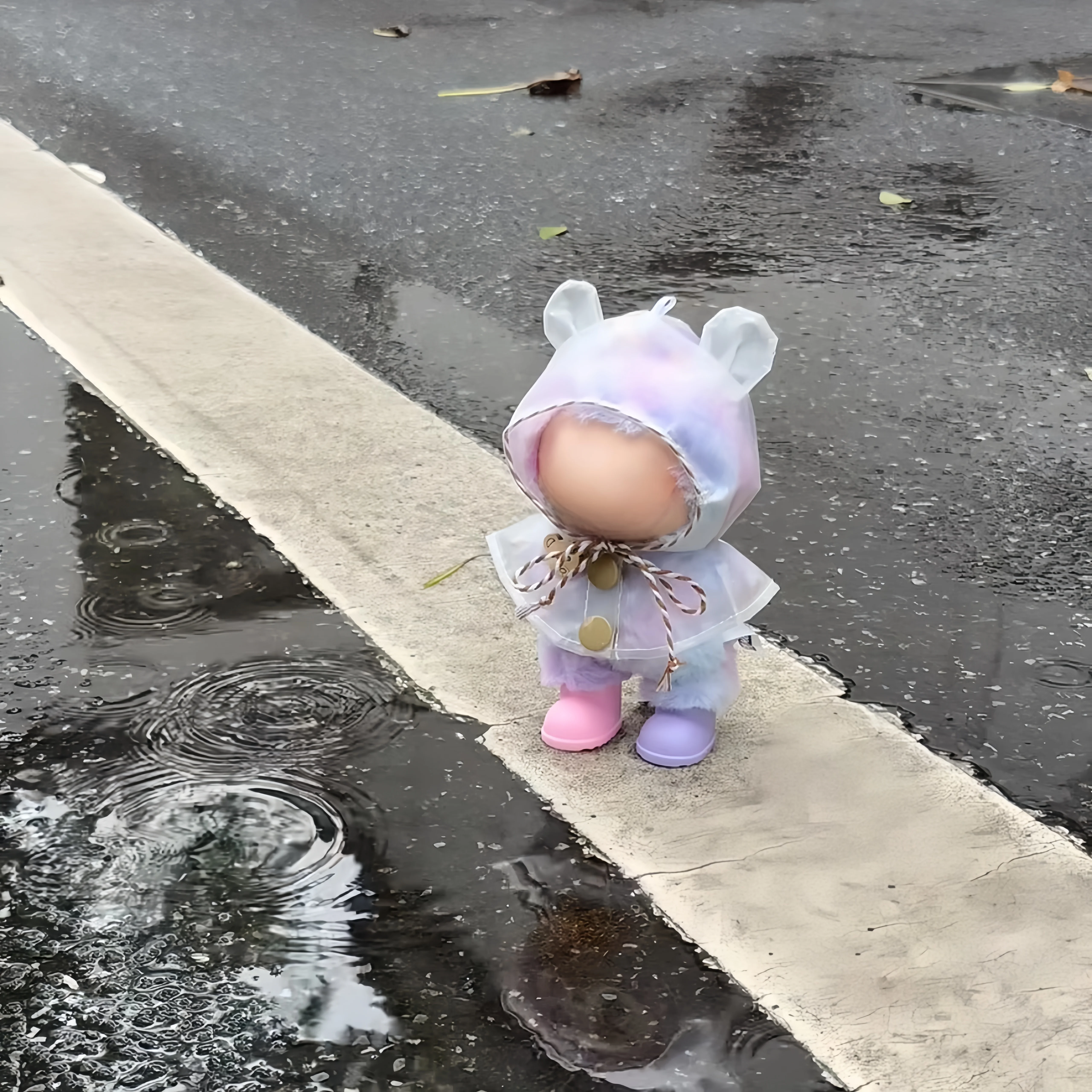 17 cm doll clothes, transparent raincoats, rain boots, vinyl blind boxes, pendants, first, second and third generations