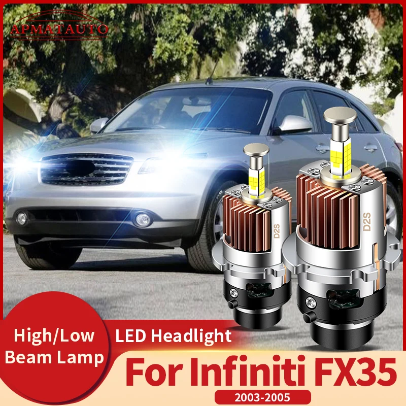 2Pcs Canbus Xenon HID Car Bulbs Headlamp 6000K Auto Lamp 12V Car Headlight For For Infiniti FX35 2003 2004-2005 Plug&Play