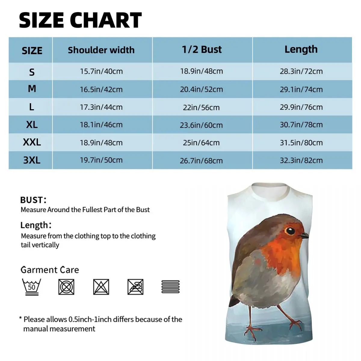 Robin Men Printed Sleeveless T-shirt Casual Hip Hop Street Style Beach Holiday Tank Tops