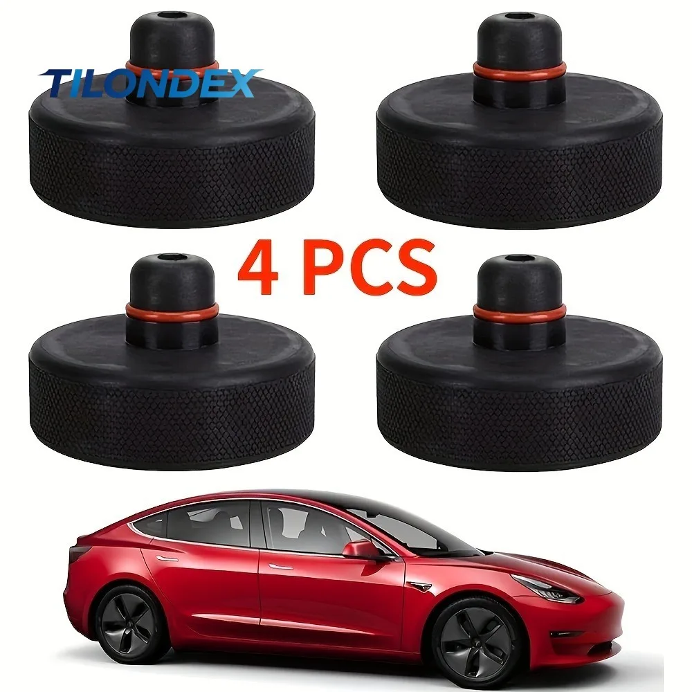 TILONDEX 4pcs Black Rubber Jack Lifting Point Pad Adapter for Tesla Model X/S/3 Car Styling Upgrades