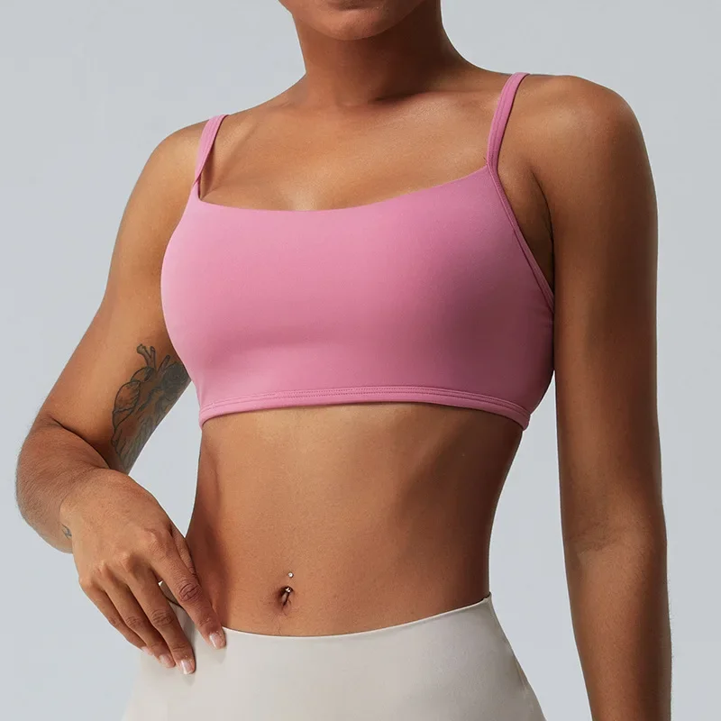 Женский спортивный бюстгальтер Сверхлегкий дышащий бюстгальтер для йоги Топ для бега Женский мягкий бюстгальтер для бега в тренажерном зале Йога Бесшовные укороченные топы Бюстгальтер