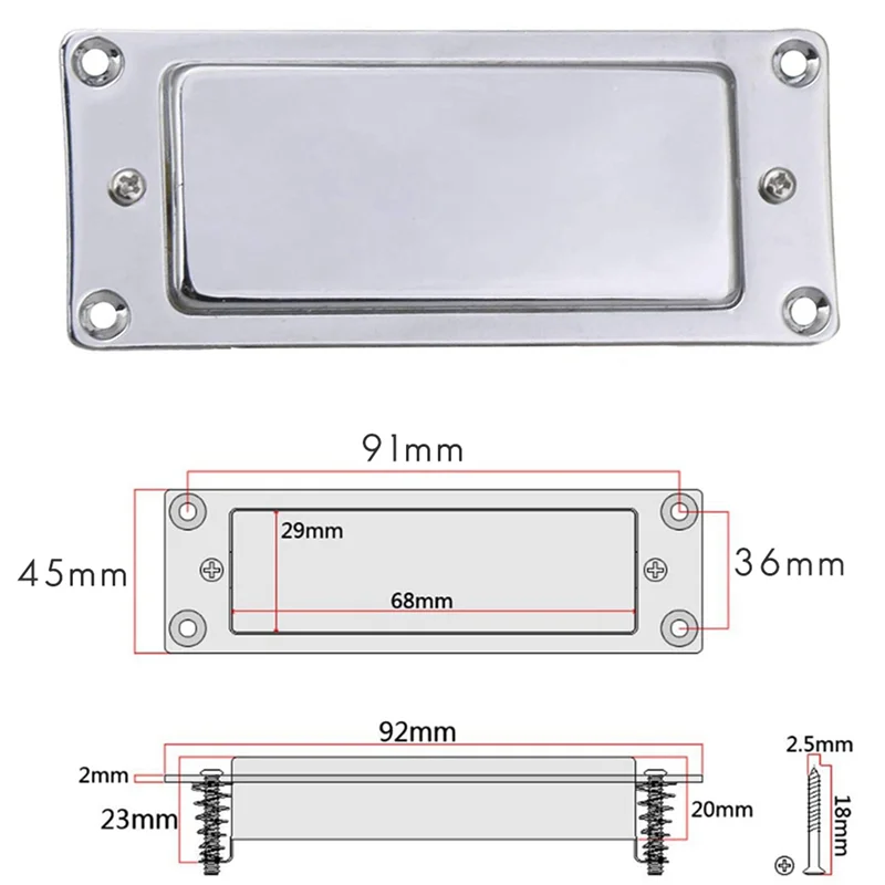 Y67A-2X Mini Humbucker Kit pickup per chitarra elettrica Strumento per chitarra trimmer per liutaio cromato