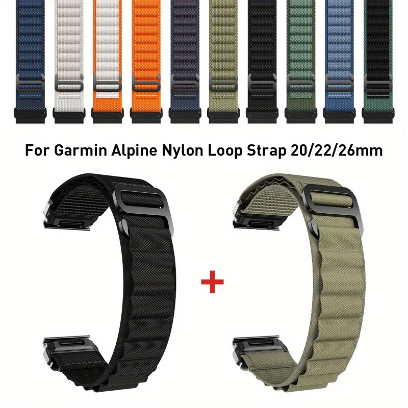 

2pcs Quick Release Nylon Bands for Garmin Fenix 7/7X/6/6X/5/5X/Forerunner 965/955/935/745 Olive Green & Black