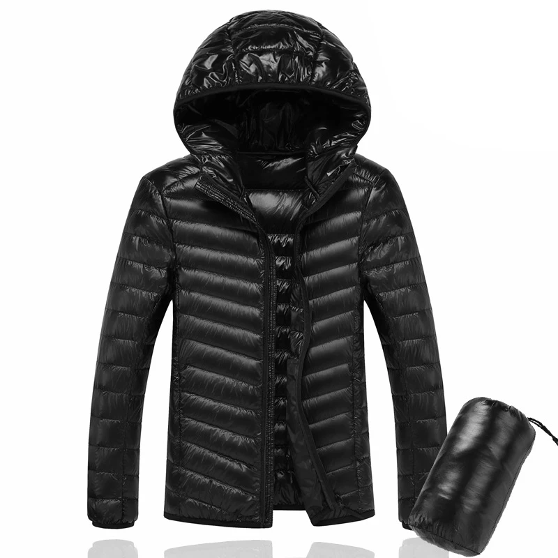 6XL 7XL 90%White Duck Down Jacket Hooded Warm Jacket Coat Men\'s Feather Ultralight Down Jackets Men Outwear Coats With Carry Bag