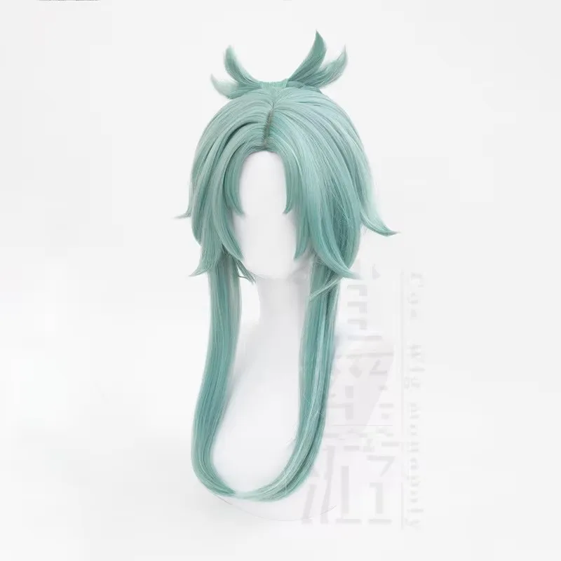 Madame Ping Cosplay Wig Game Genshin Impact 40CM Green Heat-resistant Synthetic Hair Halloween Party Cosplay Anime Wigs+wig Cap